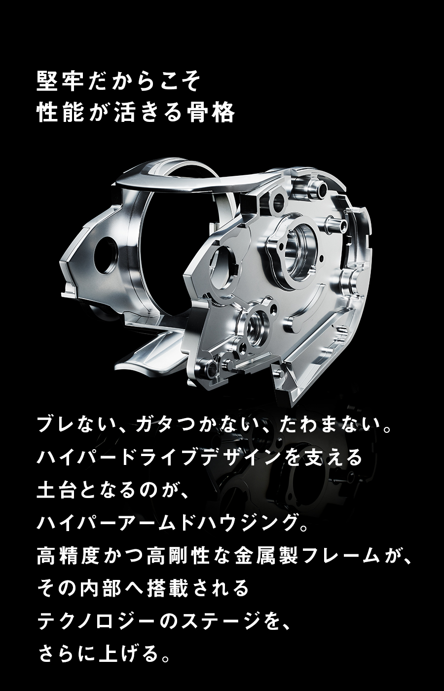 堅牢だからこそ性能が活きる骨格