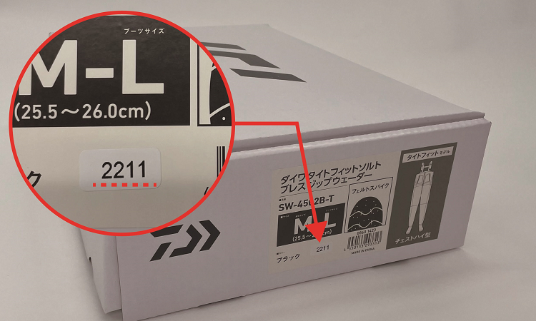 製造番号の表示箇所