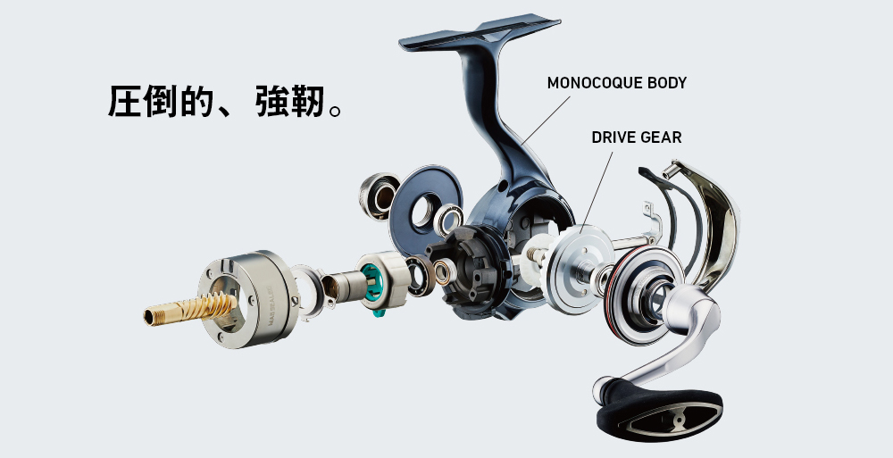 またひとつダイワが創る未来のリールの道標。MONOCOQUE BODY（モノコックボディ）