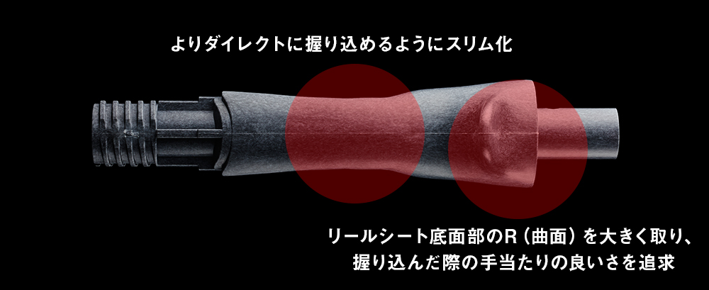 よりダイレクトに握り込めるようにスリム化