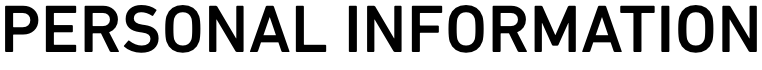 PERSONAL INFORMATION