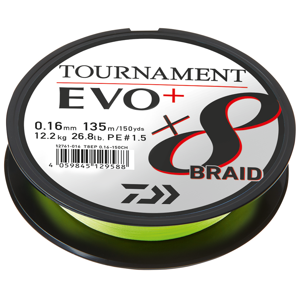 Daiwa Tournament 8 Braid EVO 0,08mm 4,9kg 135m Braided Cord Dark Green 